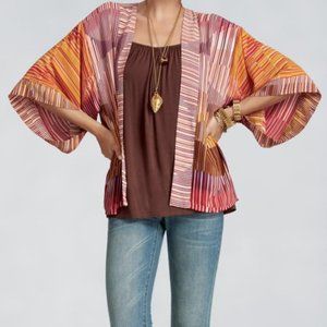 COPY - Cabi Boho Kimono Colorful Stripe Geometric Festival Pink & Orange Size M…